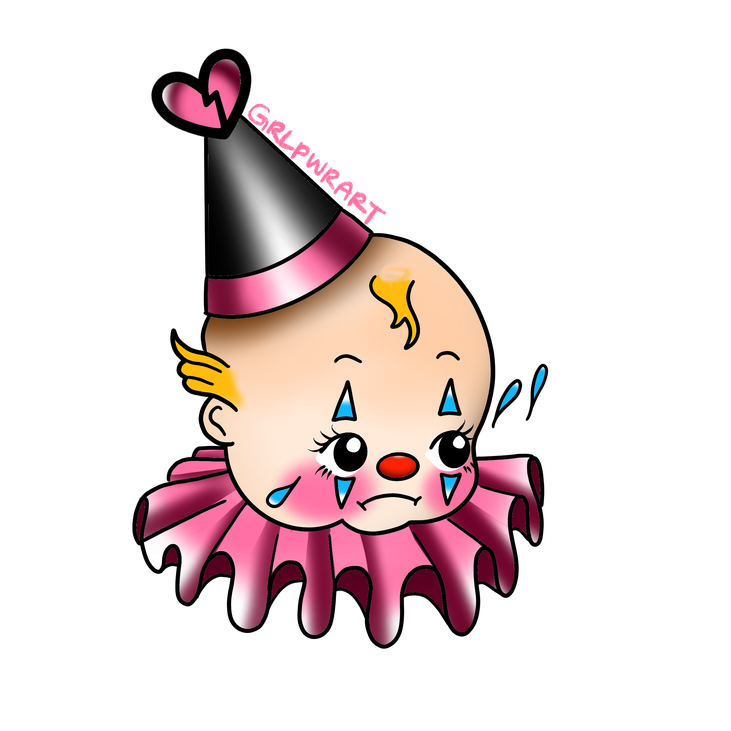 Sad Baby Clown Stickers