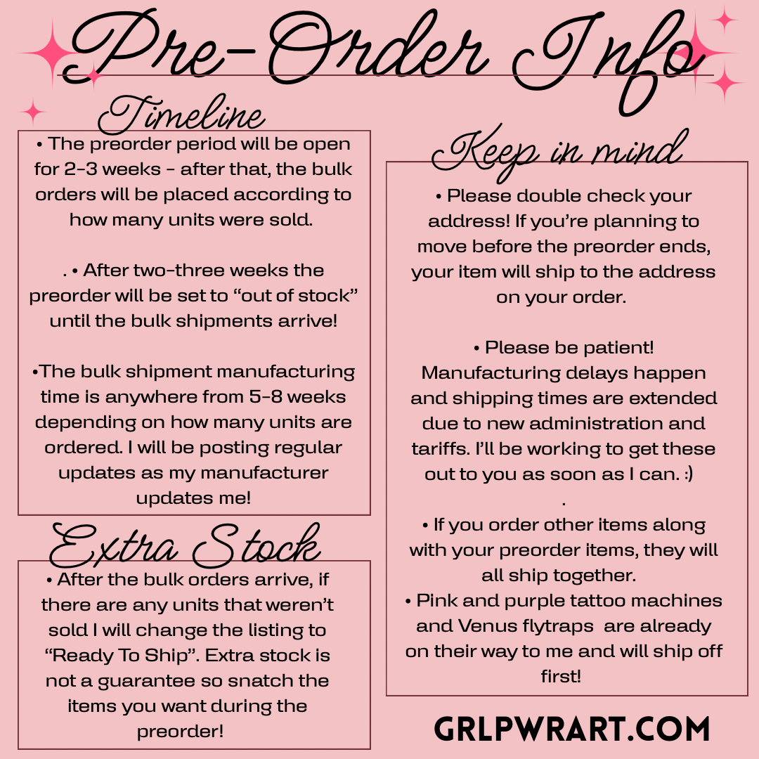 Pink Tattoo Machine Hair Claw **READY TO SHIP**