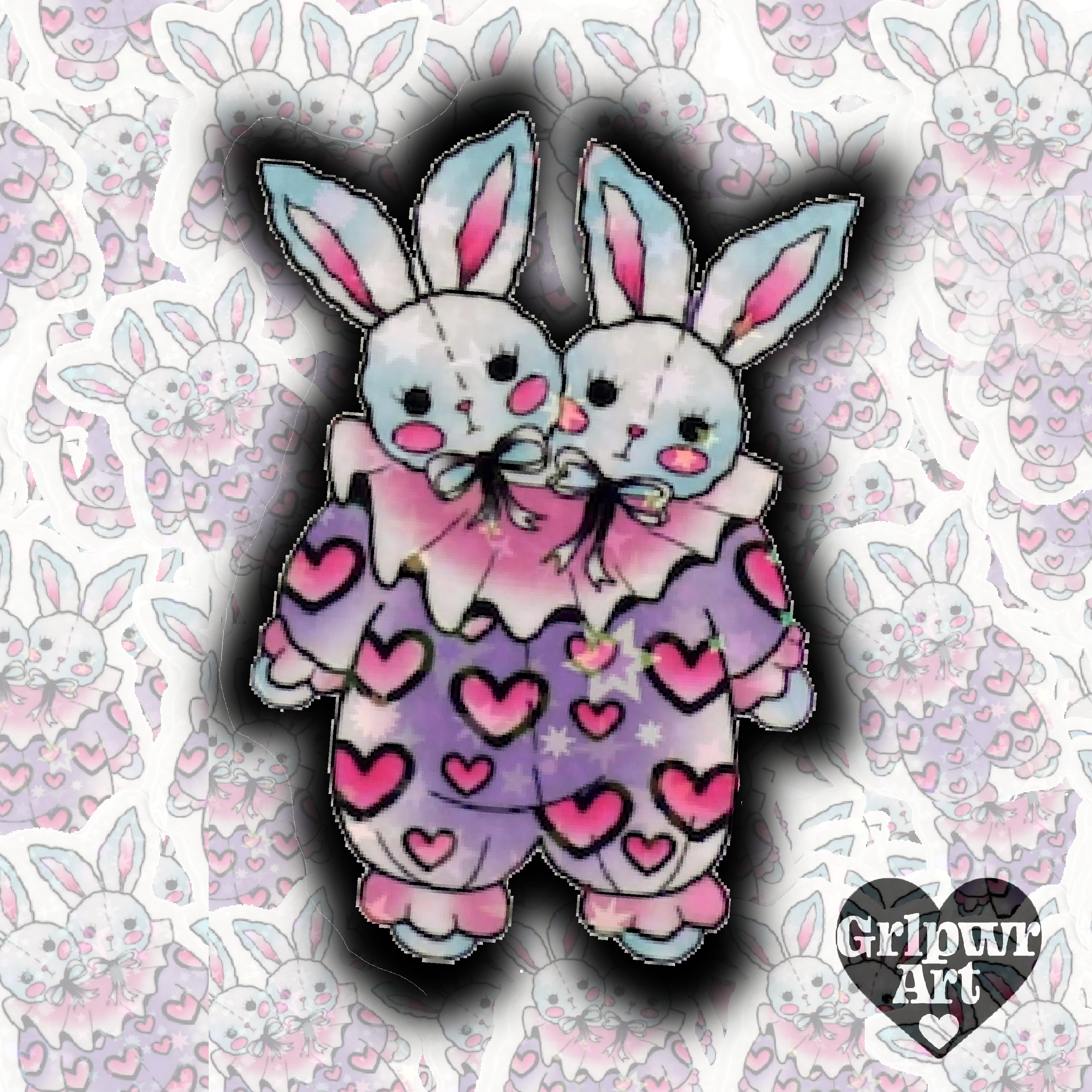 Two Headed Bunny Sticker