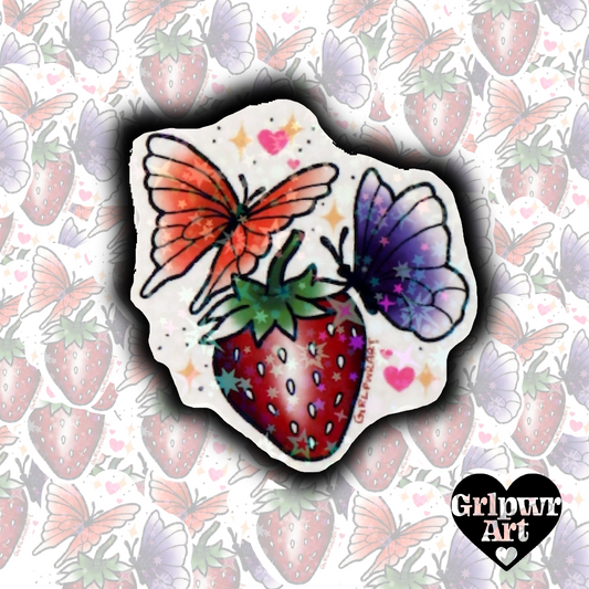 Straw-Butterflies sticker