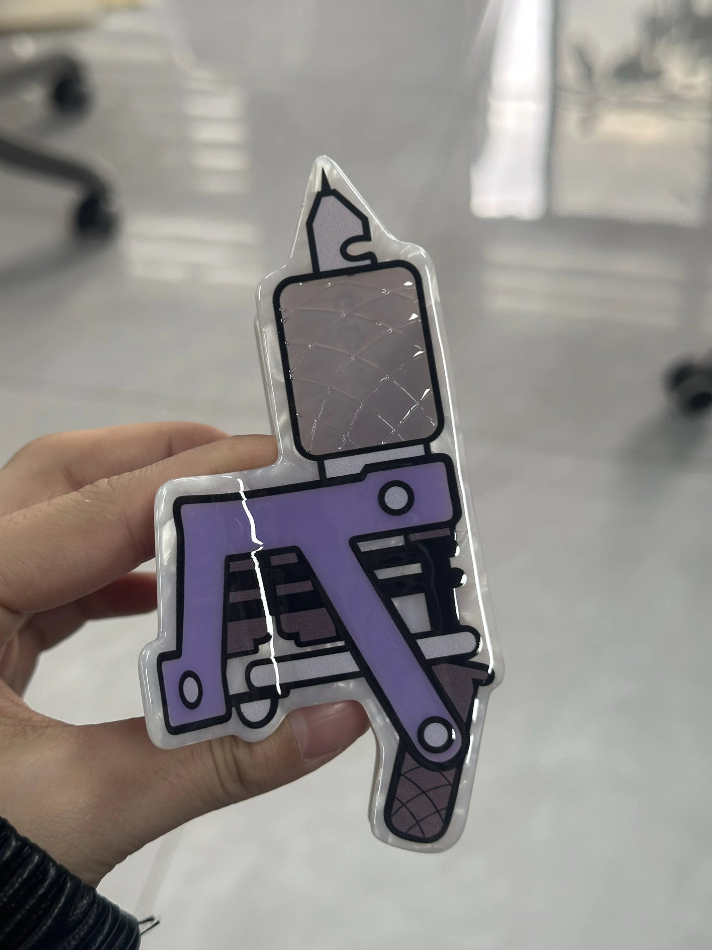 Purple Tattoo Machine Hair Claw **READY TO SHIP**