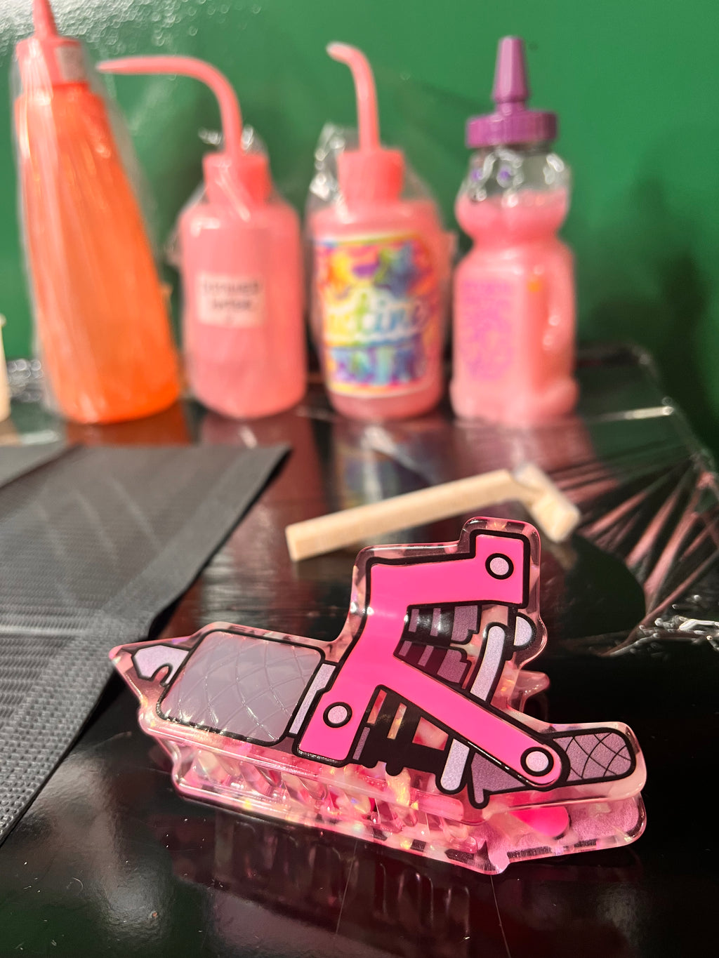 Pink Tattoo Machine Hair Claw **READY TO SHIP**