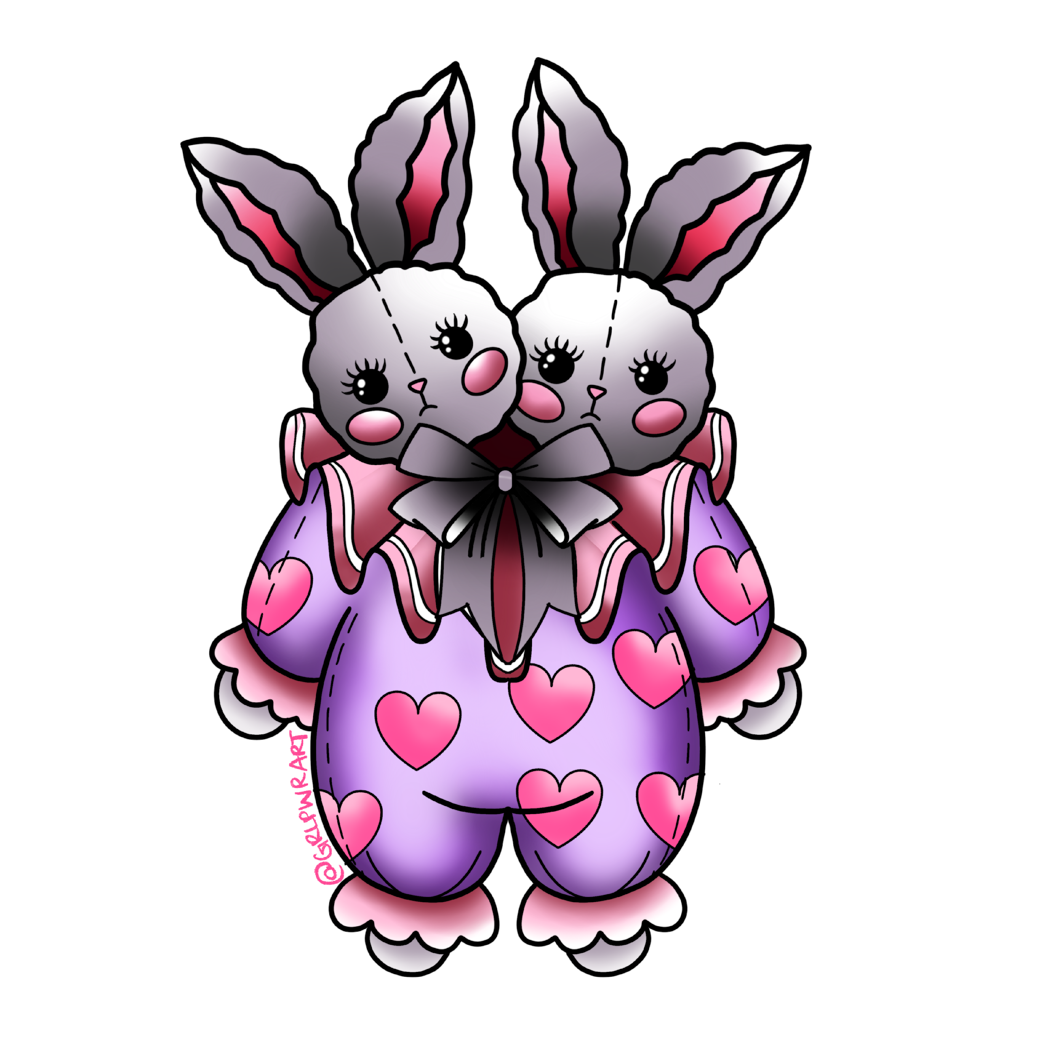Two Headed Bunny Sticker