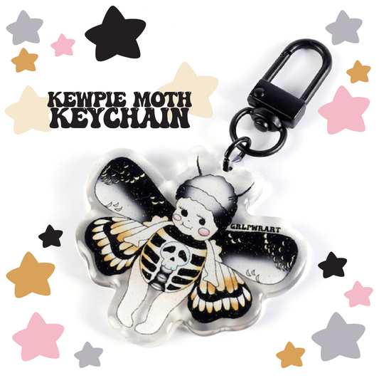 Kewpie Moth Keychain