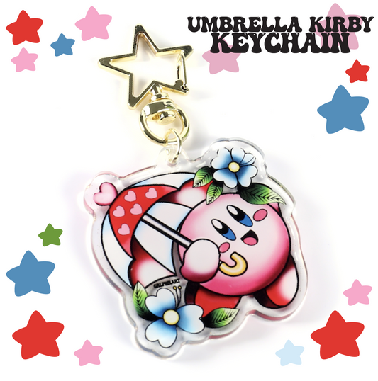 Umbrella Kirby Keychain