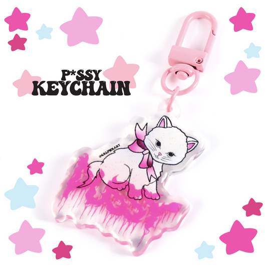 Pussy Keychain & Pin!