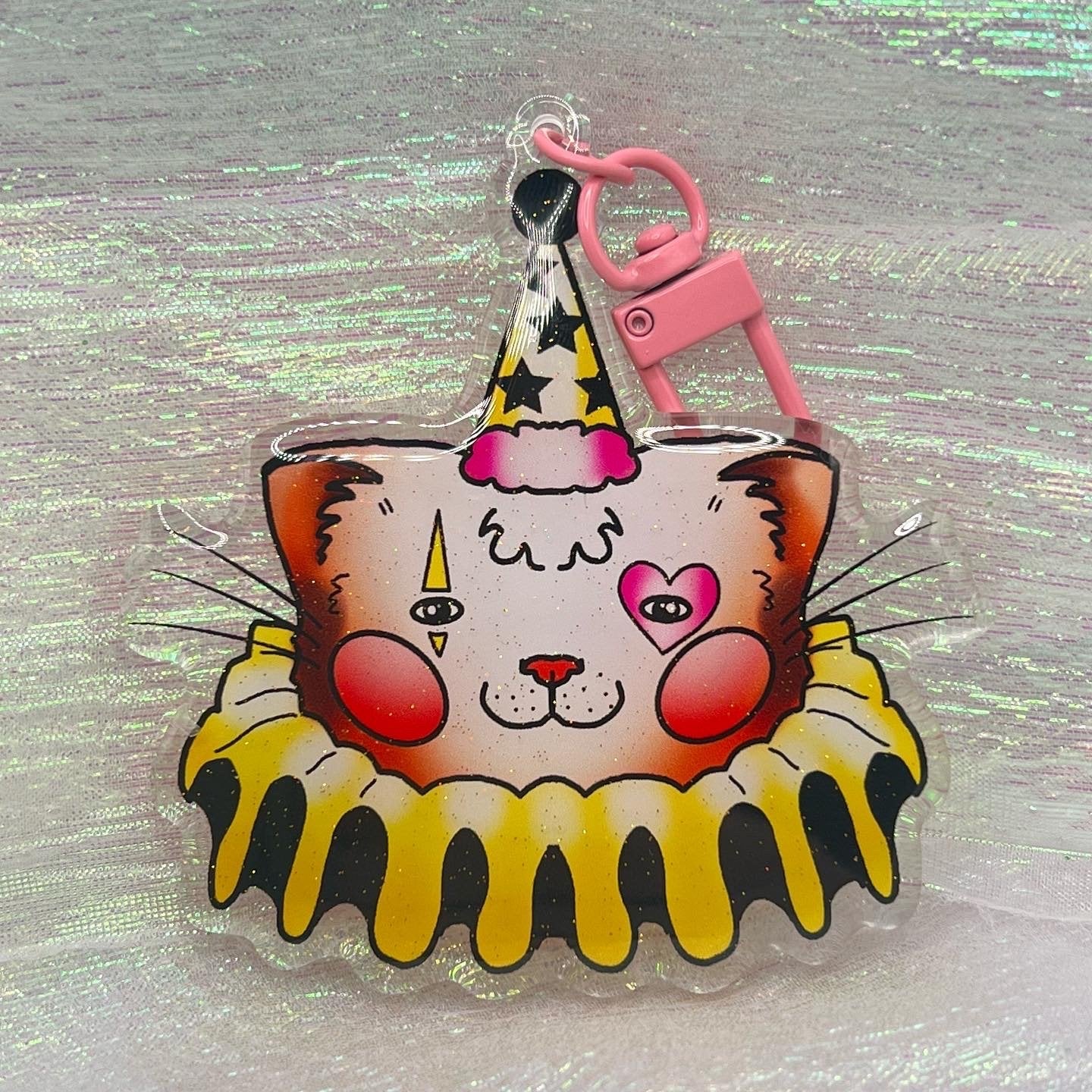 Clown Cat Keychain